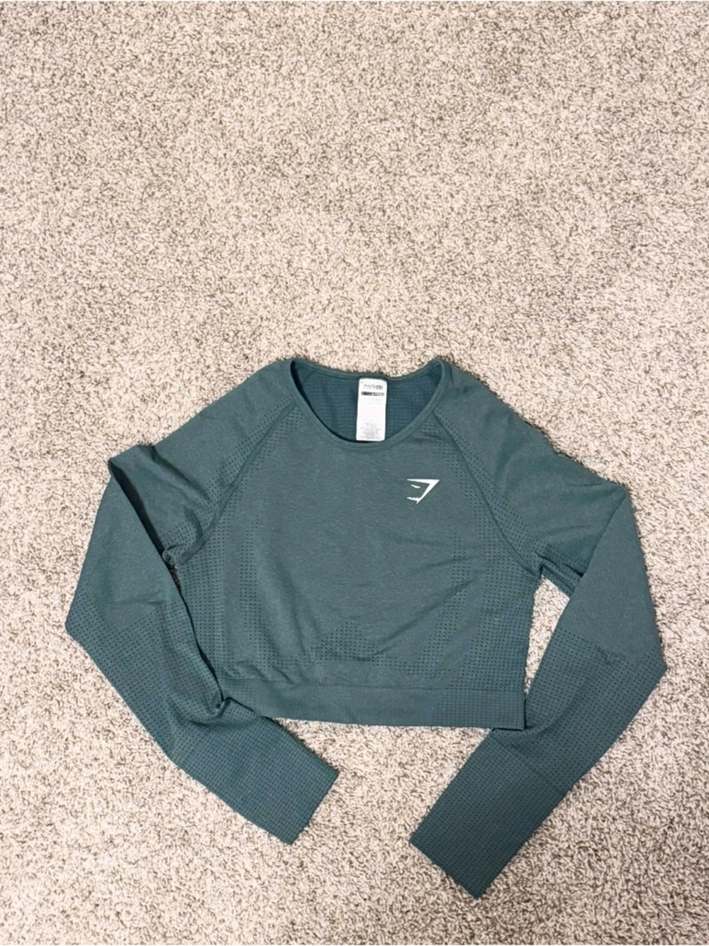 Gymshark Teal Seamless Long Sleeve Crop Top